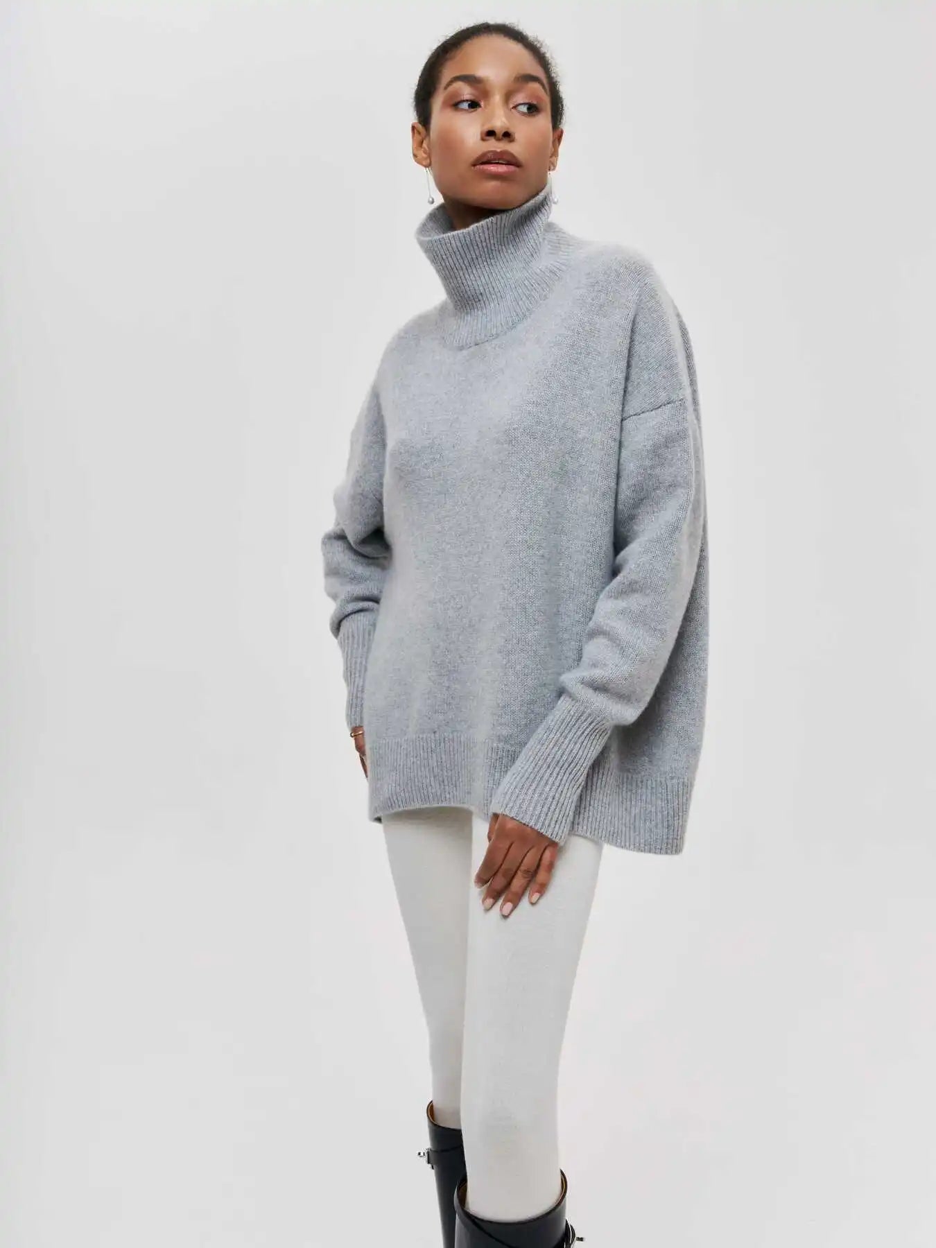 Monelle™ | Oversized Turtleneck Knit Sweater