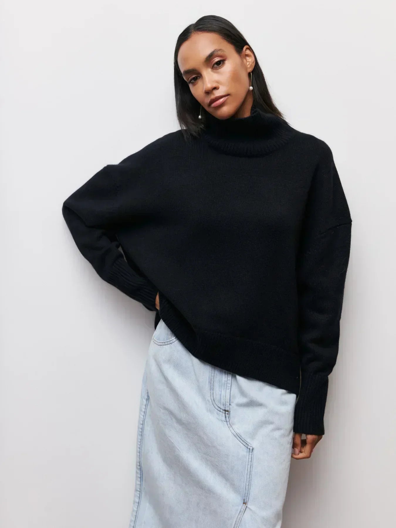 Monelle™ | Oversized Turtleneck Knit Sweater