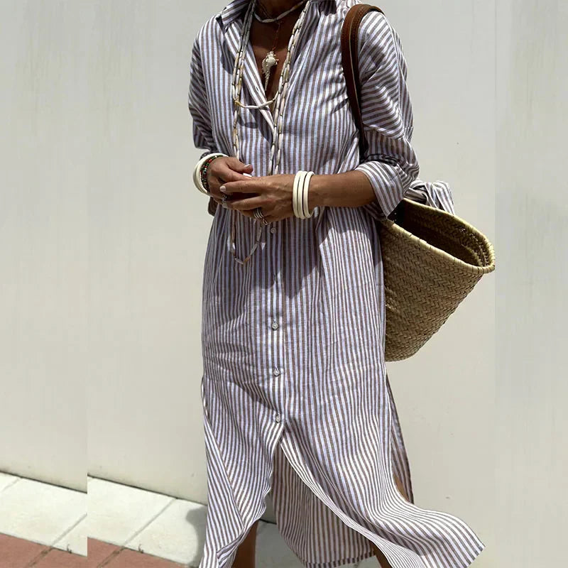 Monelle | Classic Striped Shirt Dress