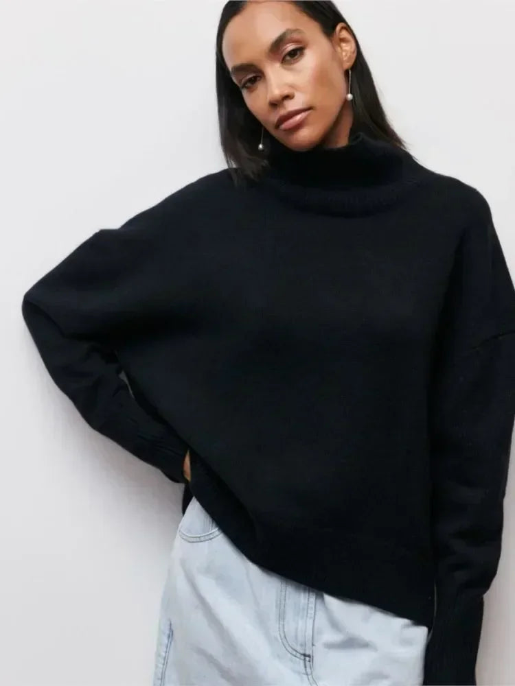 Monelle™ | Oversized Turtleneck Knit Sweater