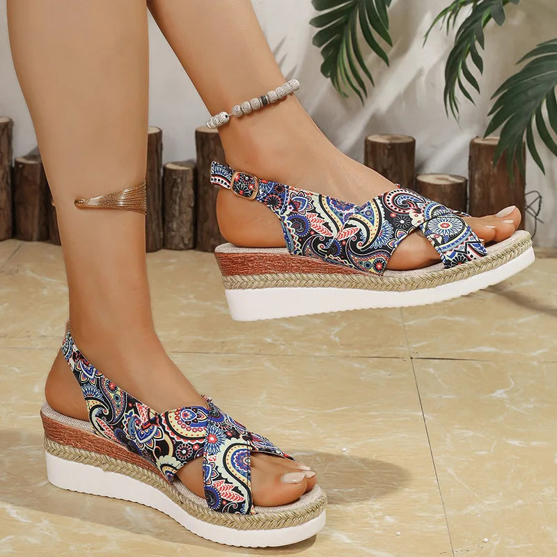 Maya | Printed Wedge Sandals