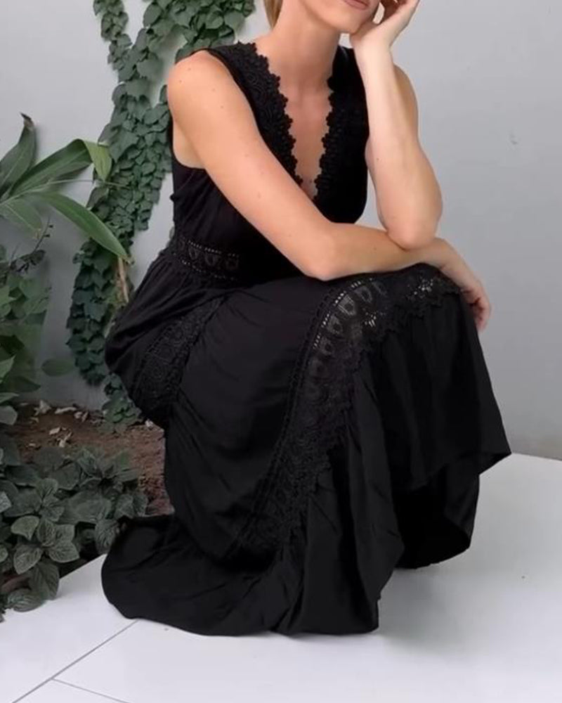 Charlotte | Handcrafted Lace Dress with V-Neck