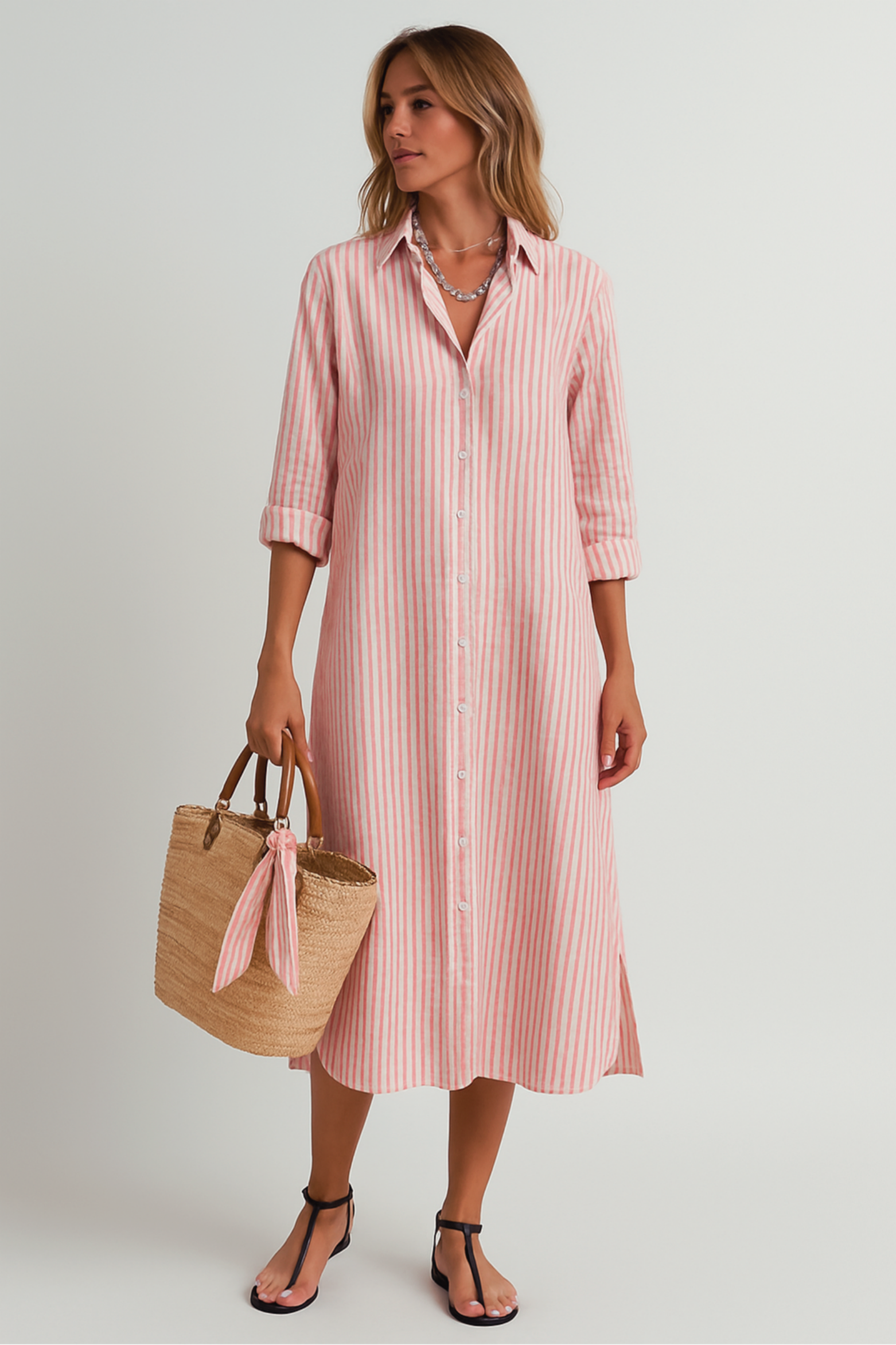 Monelle | Classic Striped Shirt Dress