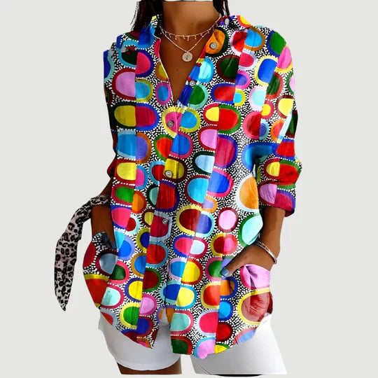 Maja™ | Blouse with Colorful Design