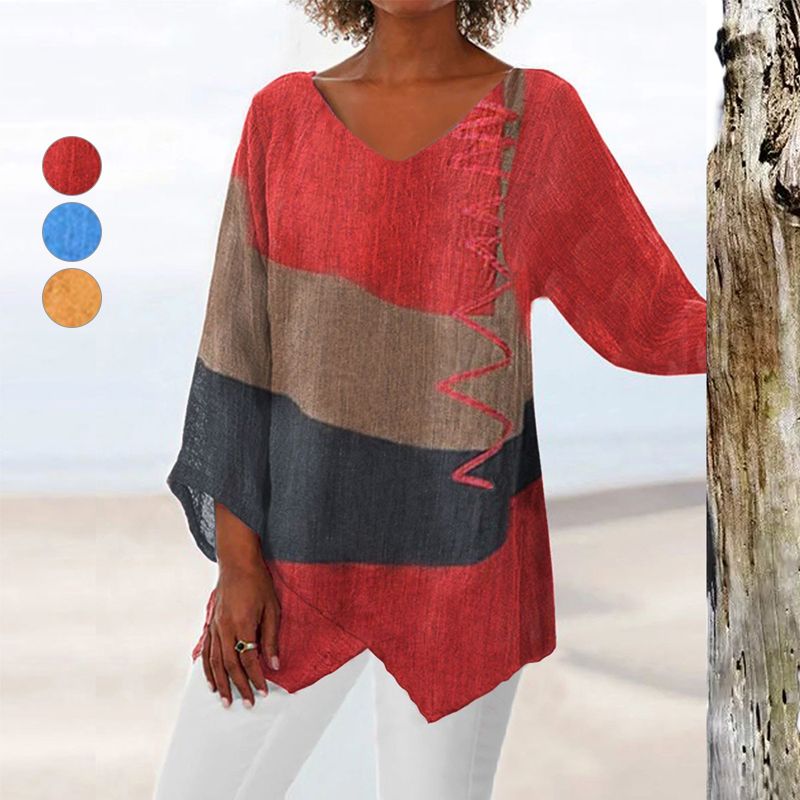 Ellie™ | Artistic V-neck Tunic Shirt