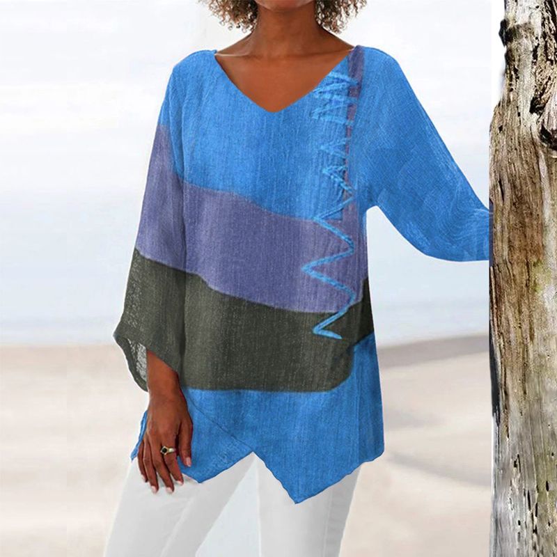 Ellie™ | Artistic V-neck Tunic Shirt