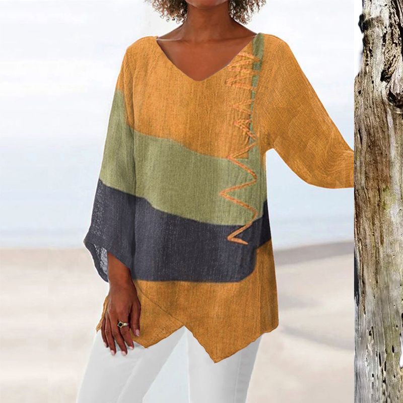 Ellie™ | Artistic V-neck Tunic Shirt