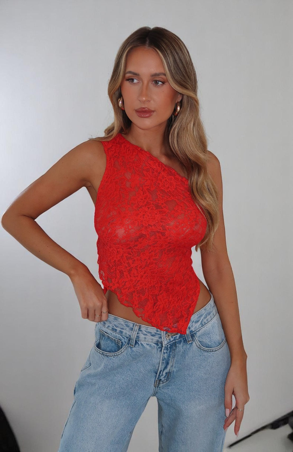 Monelle™ | One Shoulder Lace Top