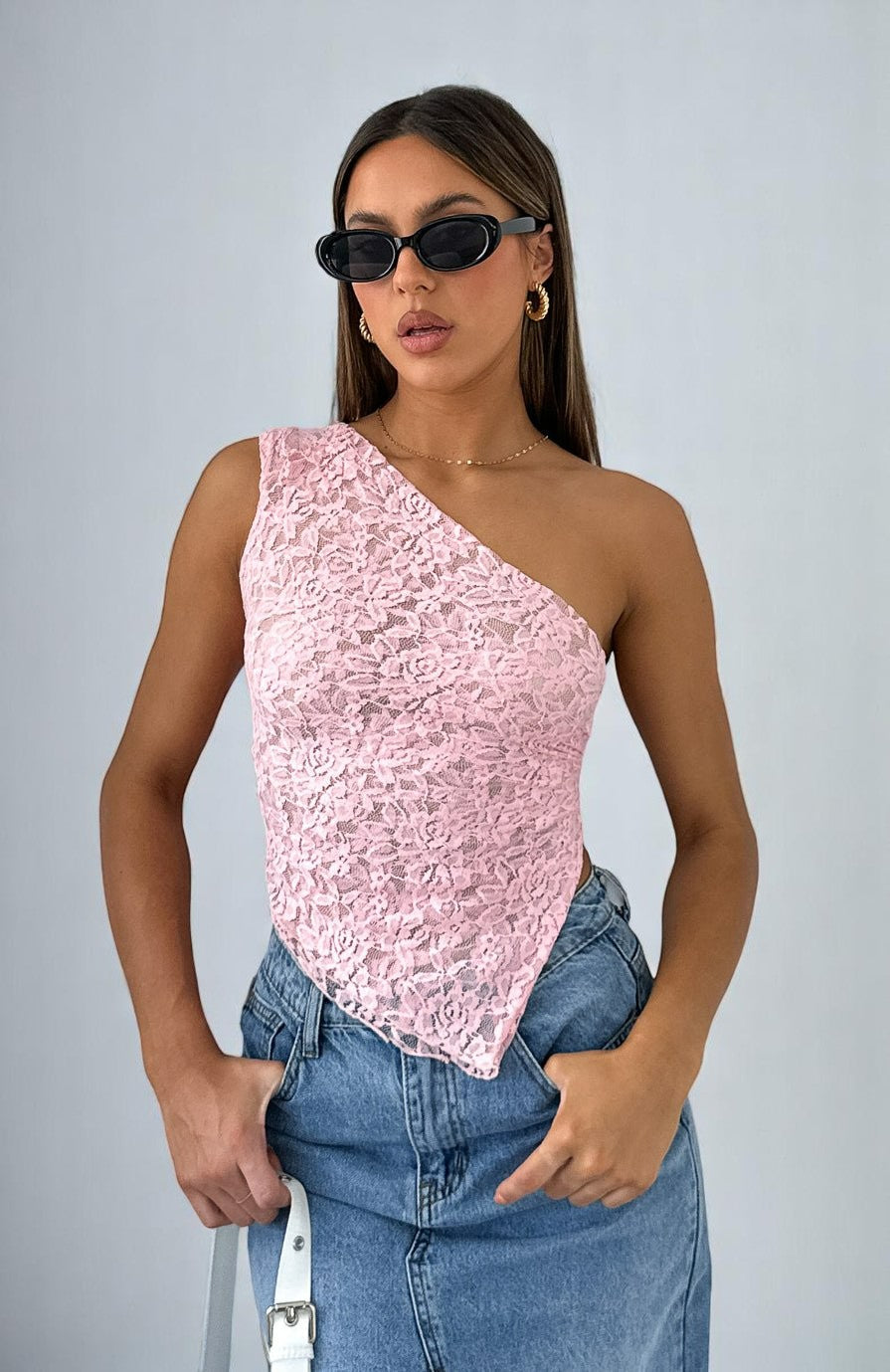 Monelle™ | One Shoulder Lace Top