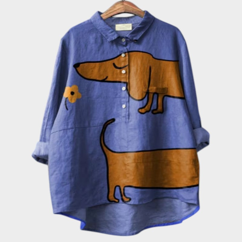 Palmira | Oversized Shirt with Dog Design