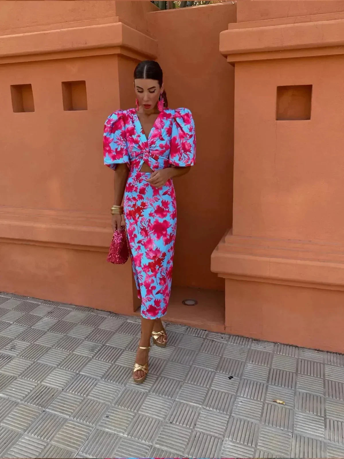 Olivia™ | Colorful Pleated Midi Dress