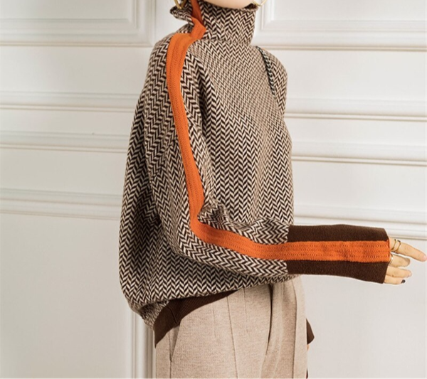 Eleanor™ | Herringbone Luxe Turtleneck
