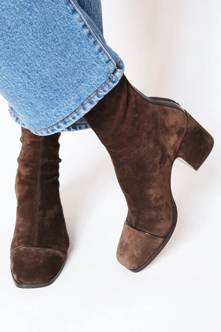 Ellen™ | Square Toe Heeled Boots