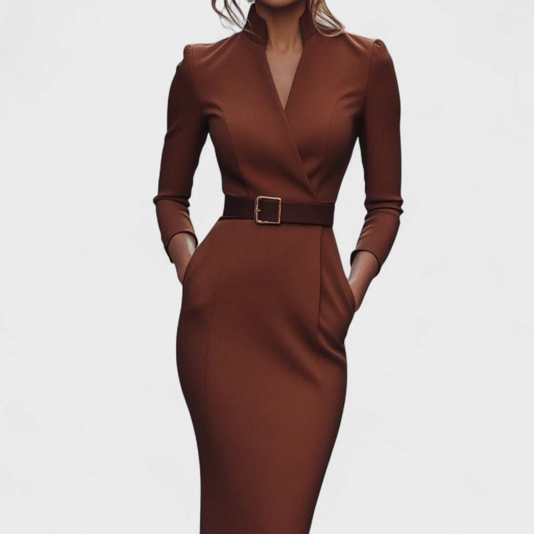 Estelle™ | The Belted Power Maxi Dress