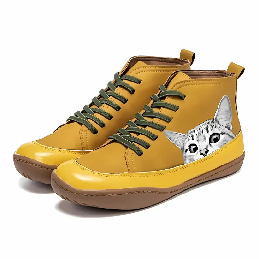 Colleen™ | Leather Ankle Boots for Cat Lovers