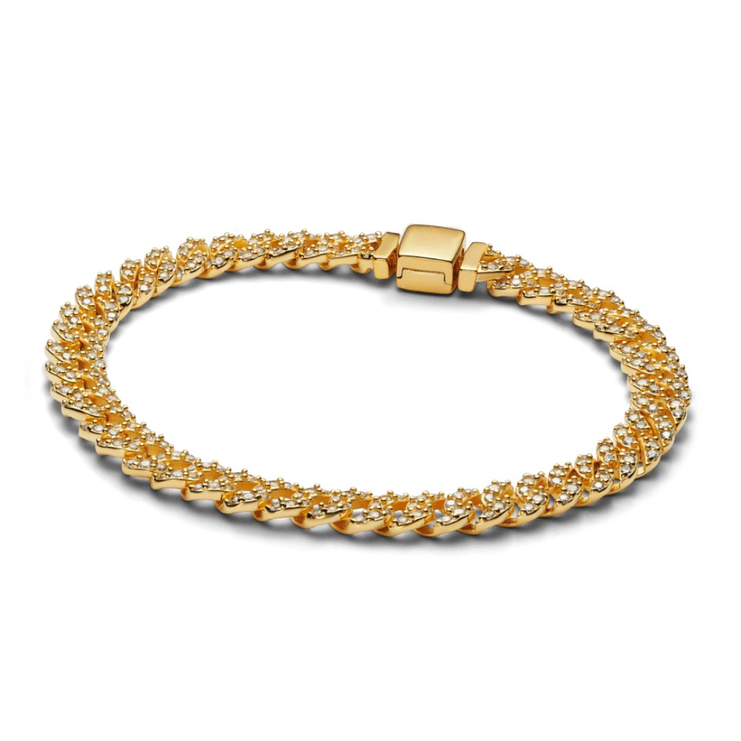 Moissanite Cuban Bracelet | 18K Gold