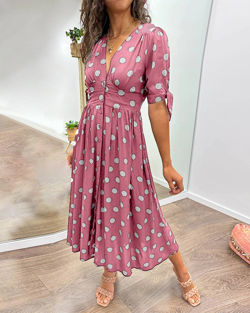 Monica™ | Elegant Polka Dot Dress