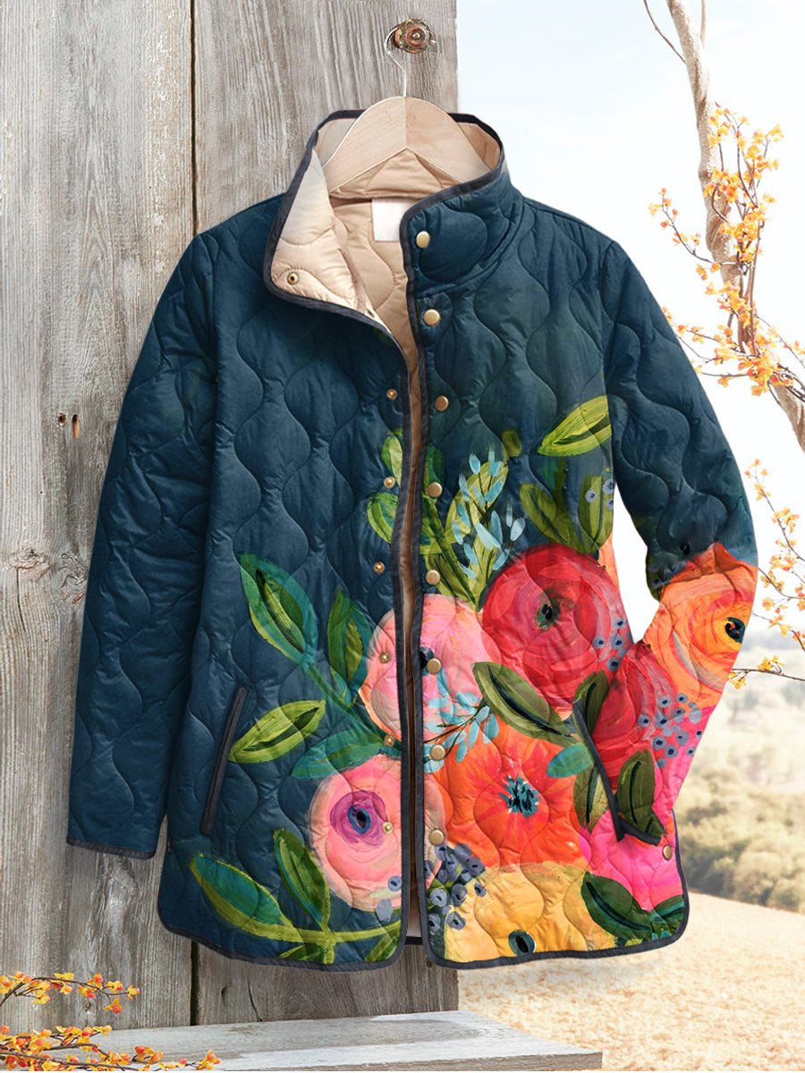 Eveline™ | Vintage Floral Quilted Jacket