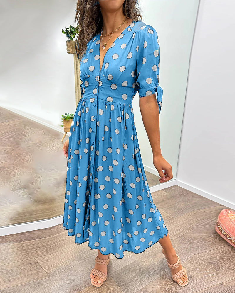 Monica™ | Elegant Polka Dot Dress