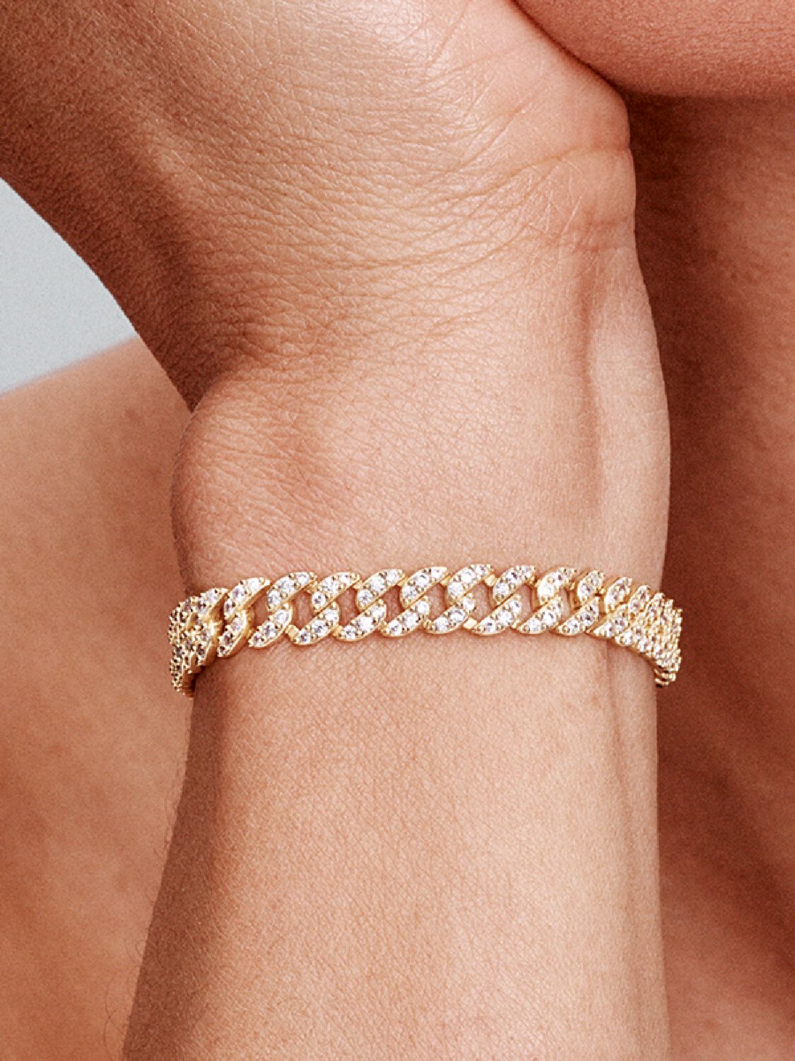 Moissanite Cuban Bracelet | 18K Gold