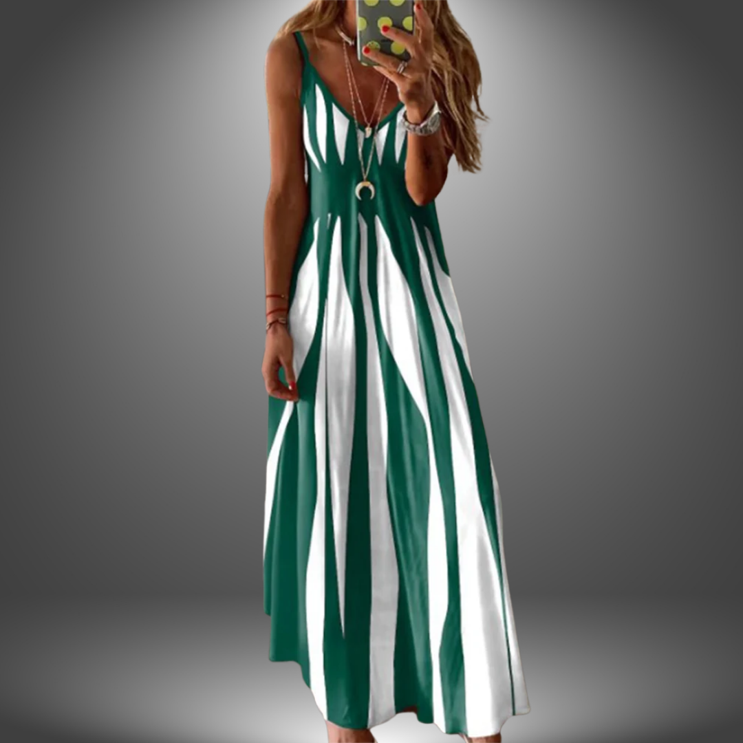 Linda | Striped Sleeveless Maxi Dress