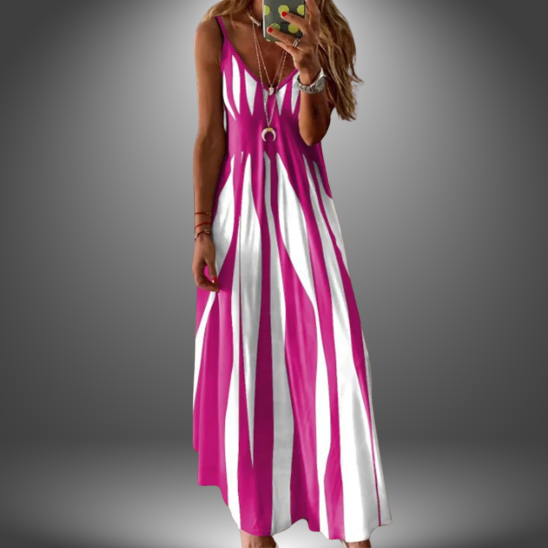 Linda | Striped Sleeveless Maxi Dress