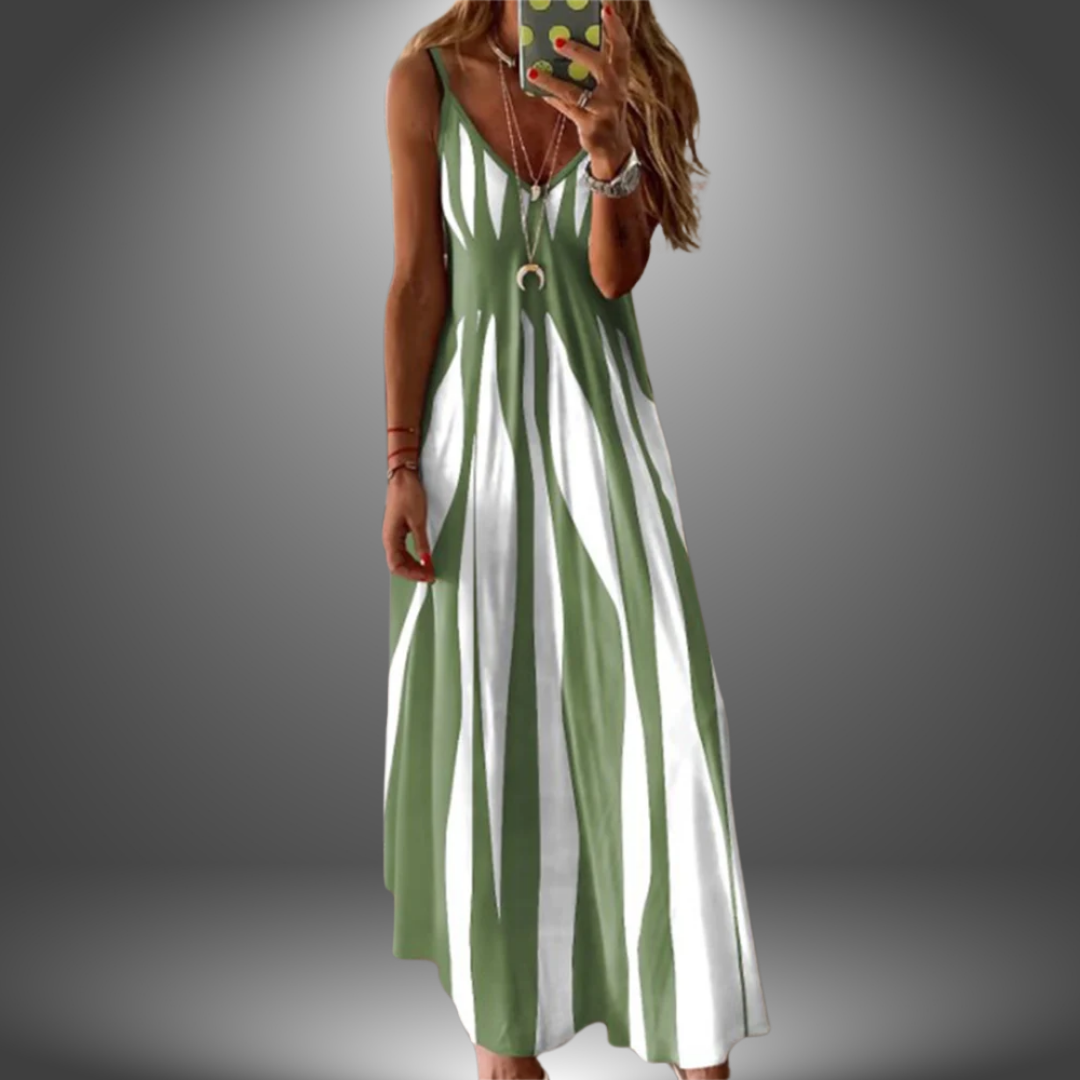 Linda | Striped Sleeveless Maxi Dress