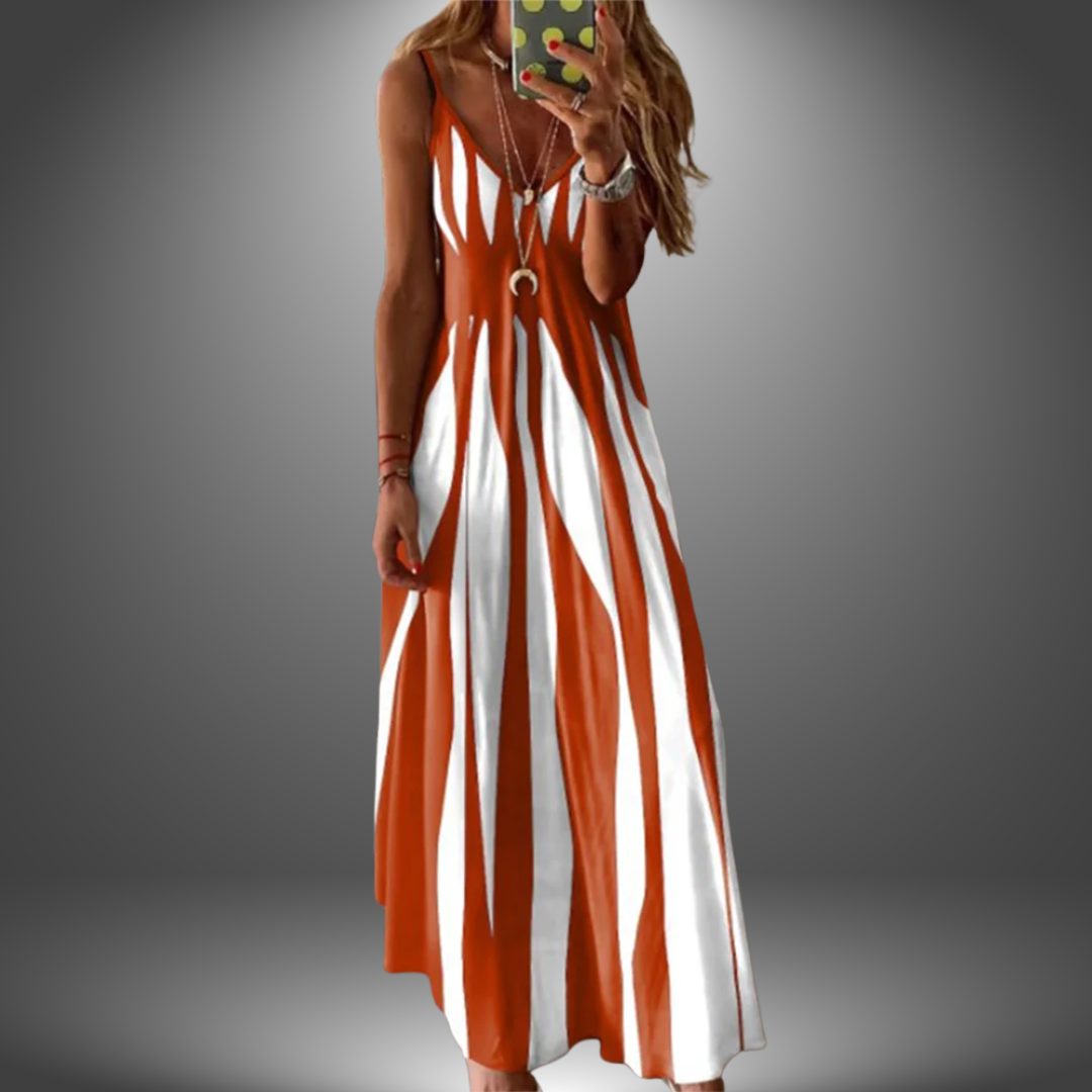 Linda | Striped Sleeveless Maxi Dress