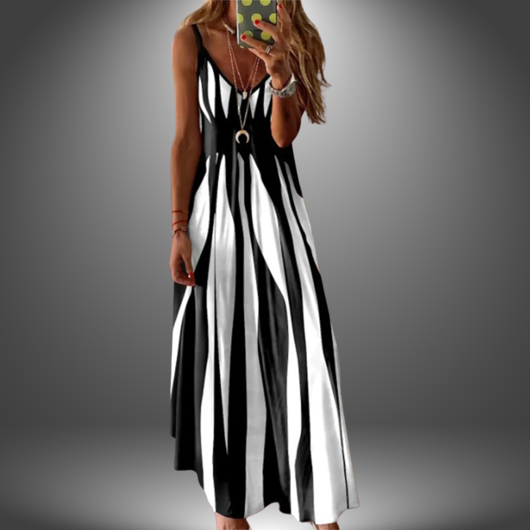 Linda | Striped Sleeveless Maxi Dress