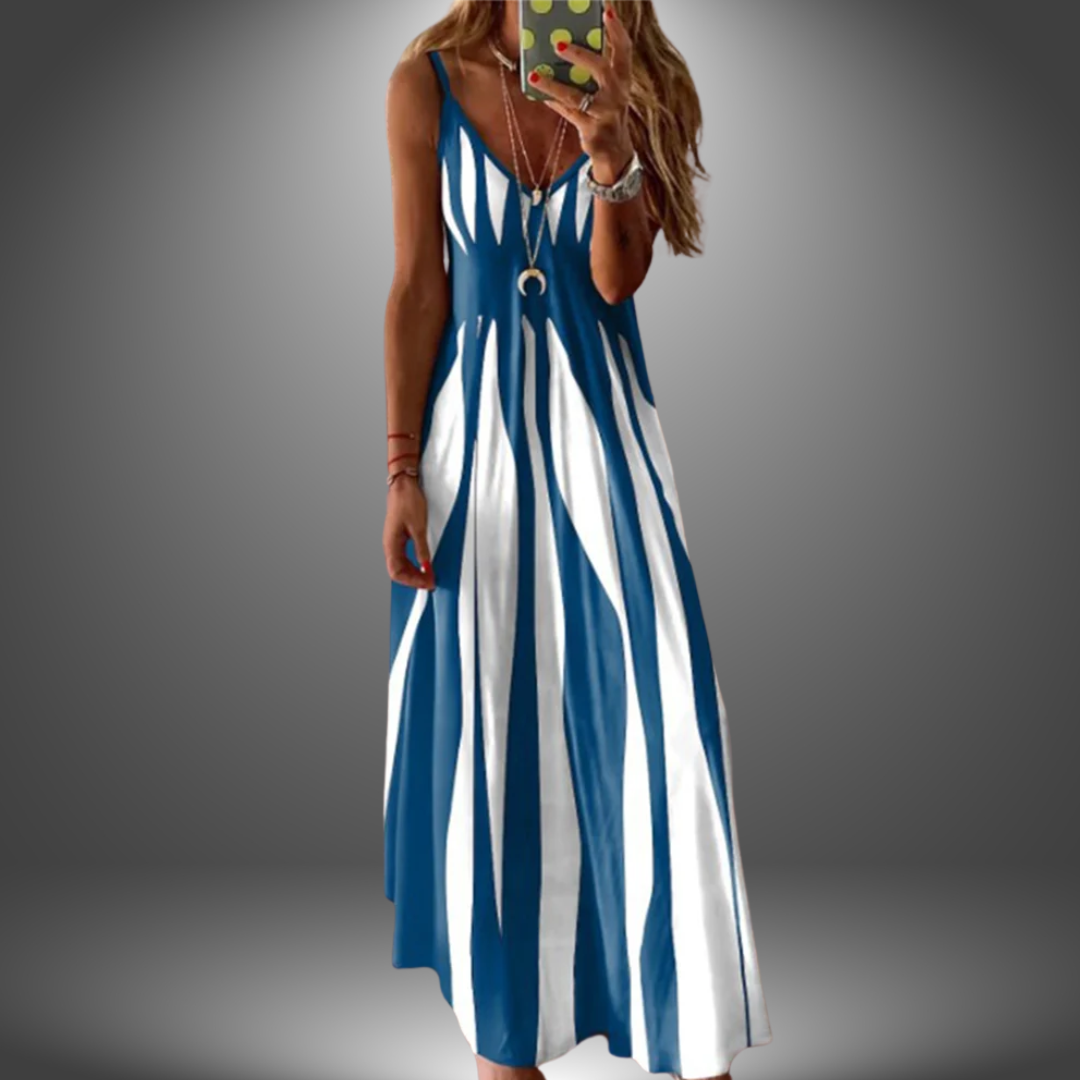 Linda | Striped Sleeveless Maxi Dress