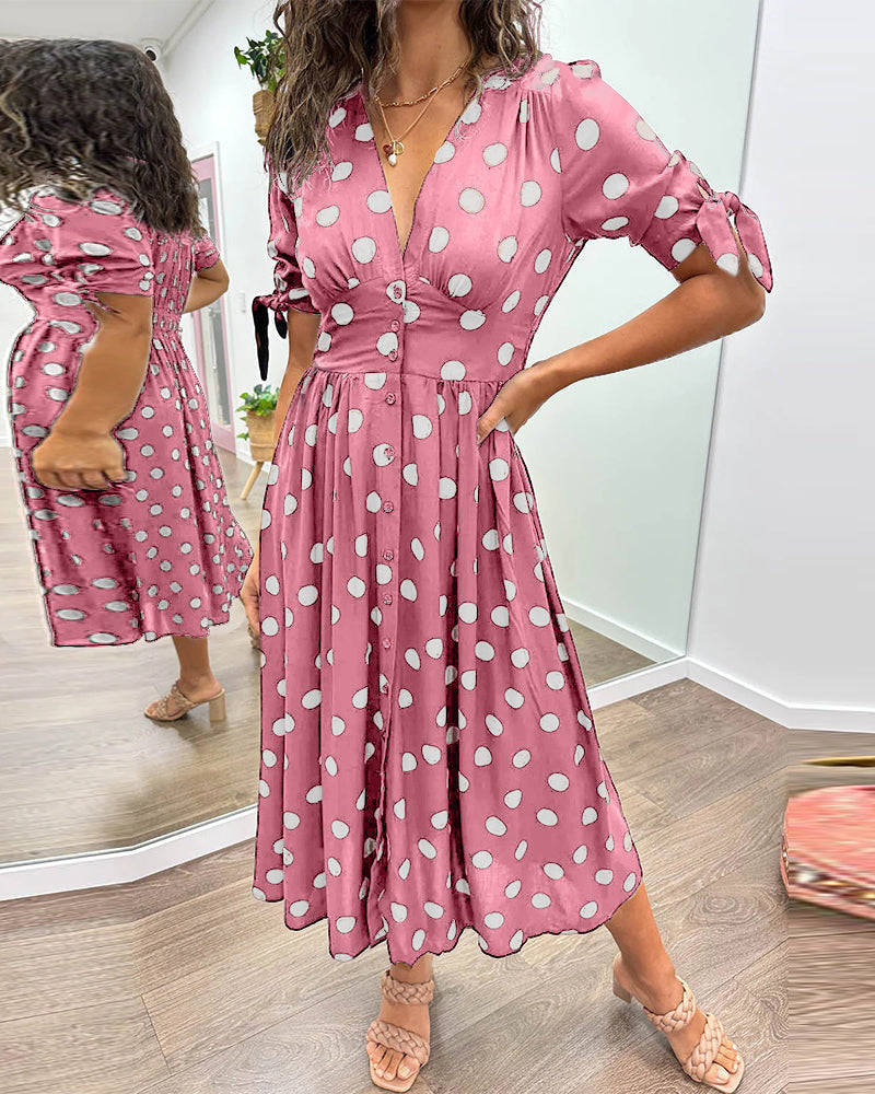 Monica™ | Elegant Polka Dot Dress