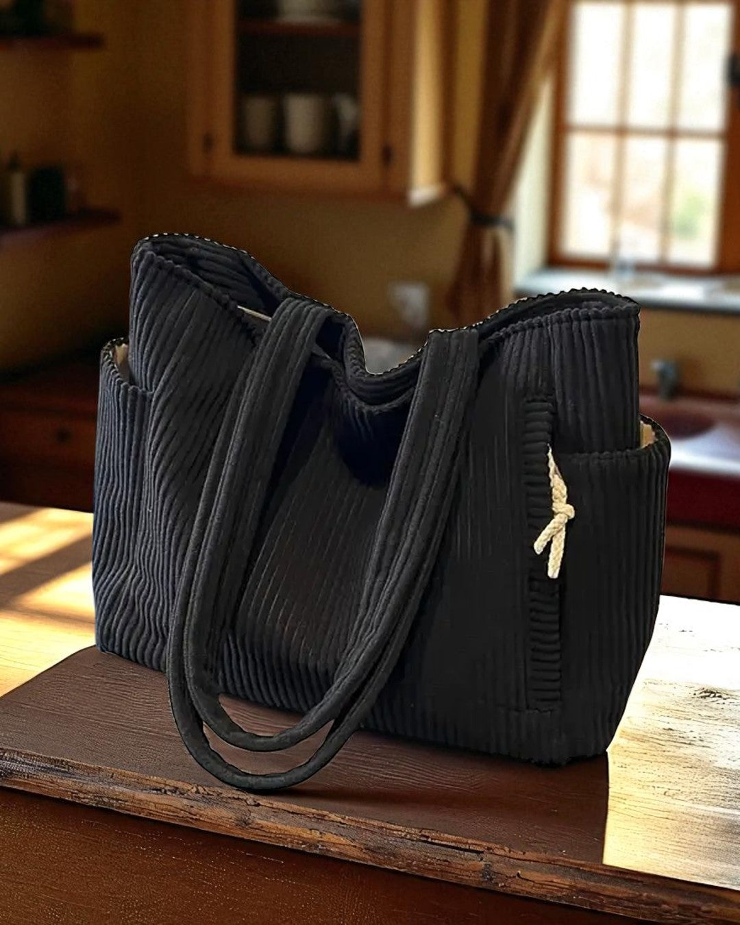 Mary | Ribbed Bag with Cord Detail