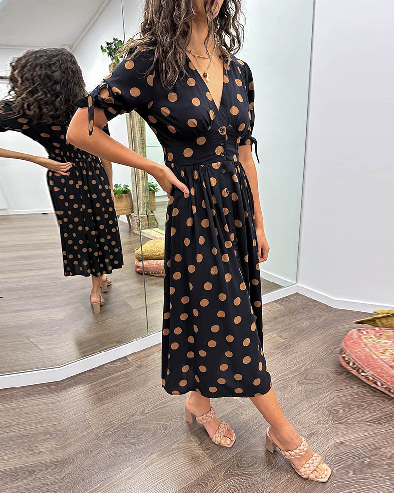 Monica™ | Elegant Polka Dot Dress