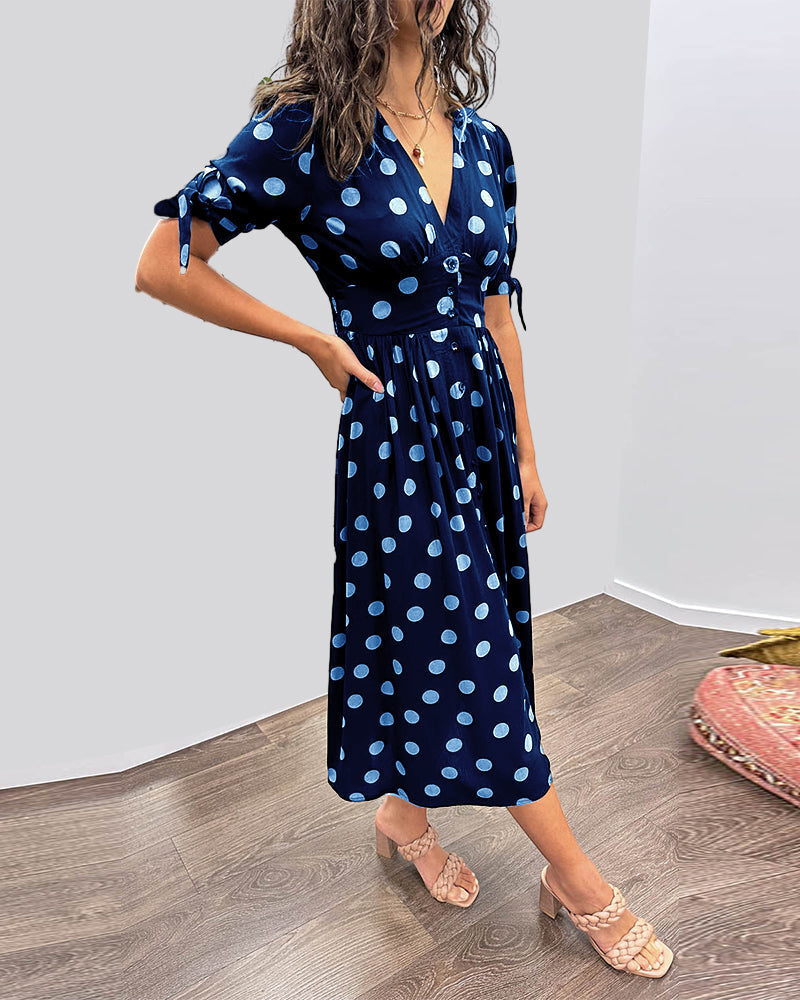 Monica™ | Elegant Polka Dot Dress