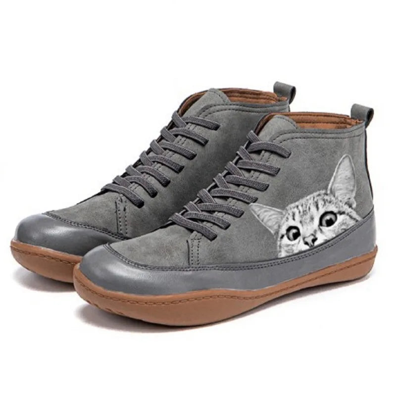 Colleen™ | Leather Ankle Boots for Cat Lovers