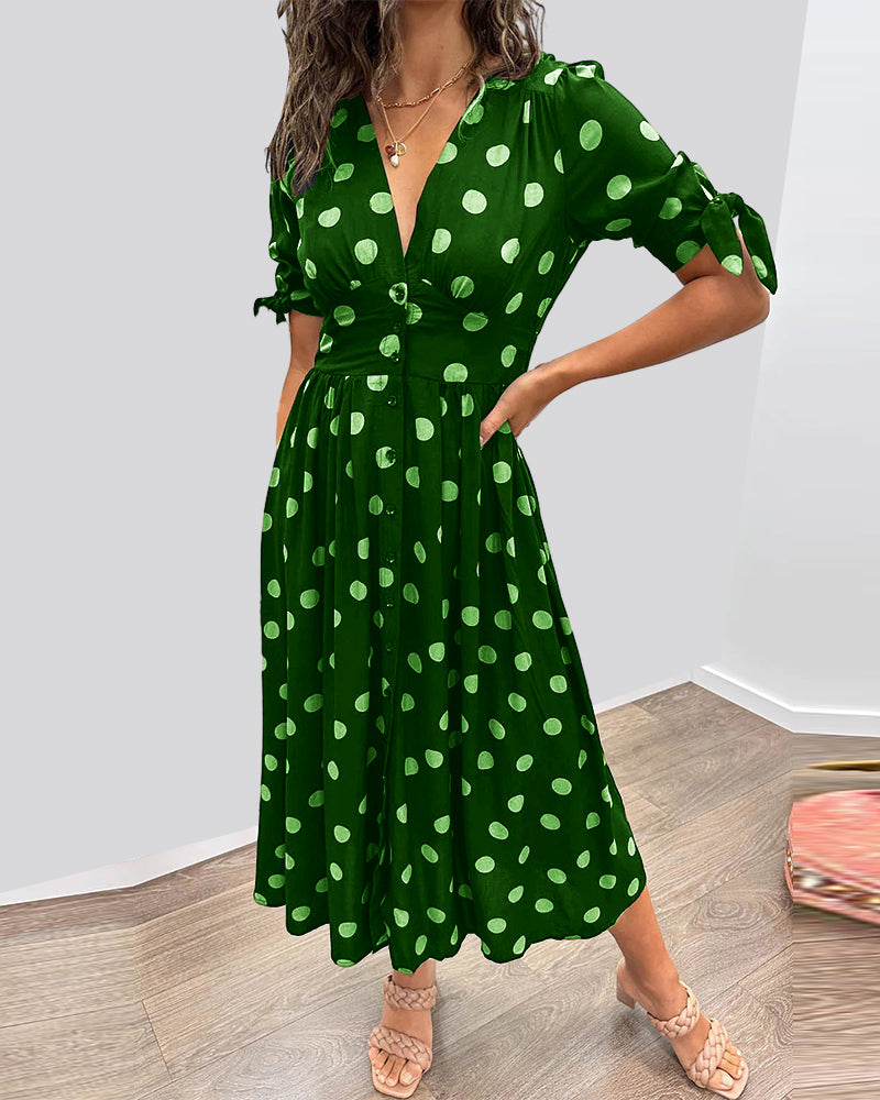 Monica™ | Elegant Polka Dot Dress