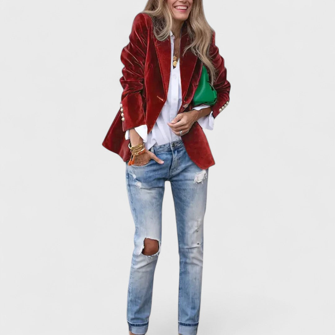 Julisse™ | Elegant Velvet Blazer