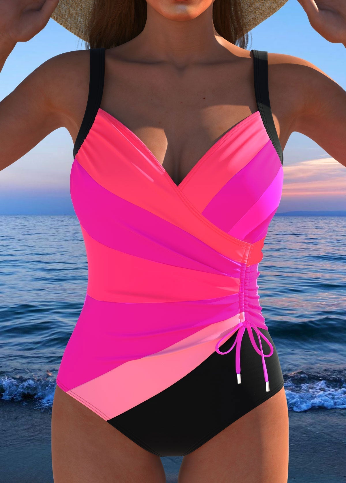 AVA | COLOURFUL PRINTED HALTER SWIMSUIT