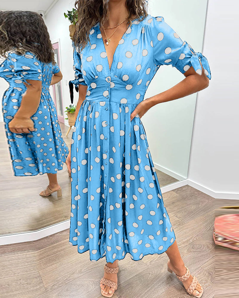 Monica™ | Elegant Polka Dot Dress