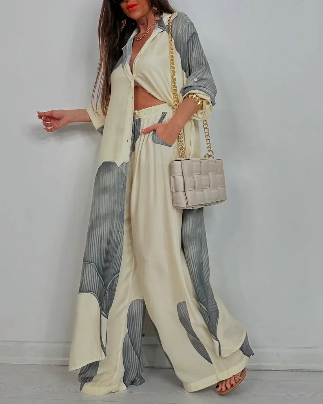 Skye | Trendy Patchwork Top & Pants Set