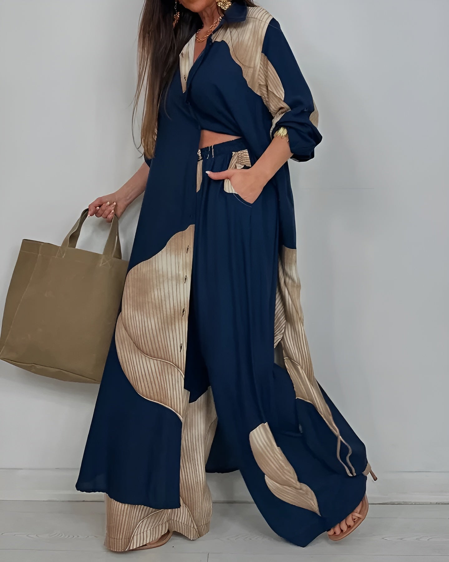 Skye | Trendy Patchwork Top & Pants Set