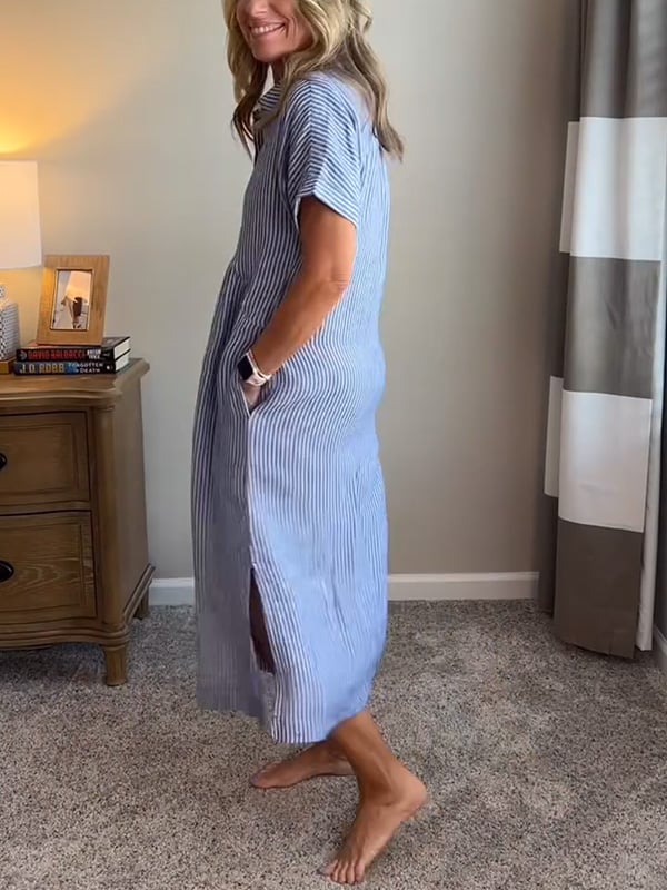Monelle Limited™ | Elegant Striped Shirt Dress
