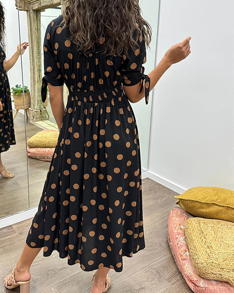 Monica™ | Elegant Polka Dot Dress