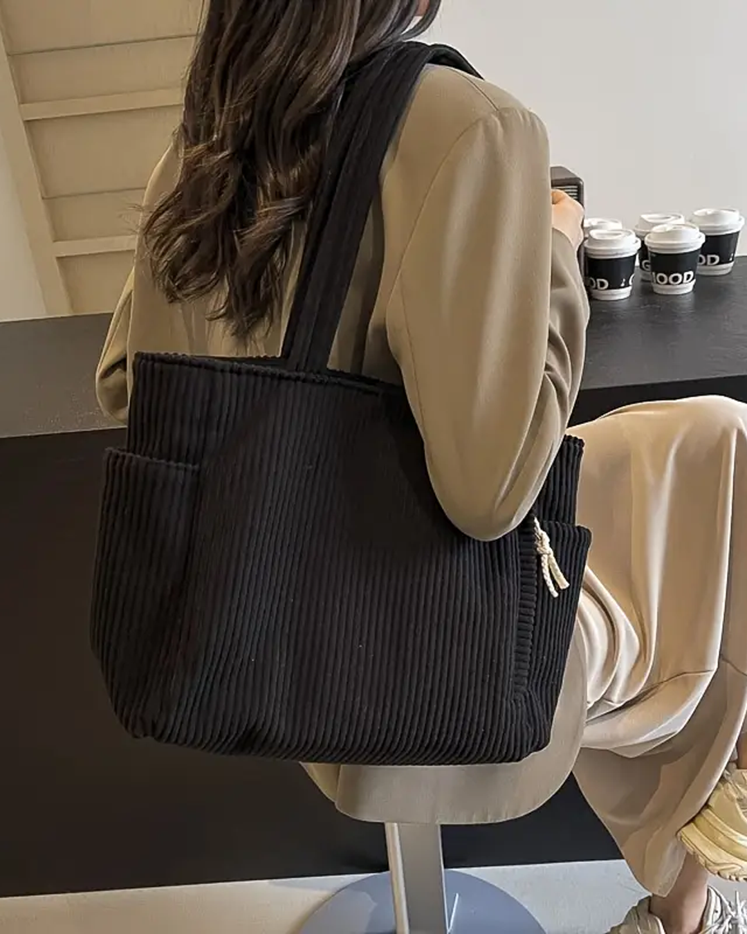 Mary | Ribbed Bag with Cord Detail