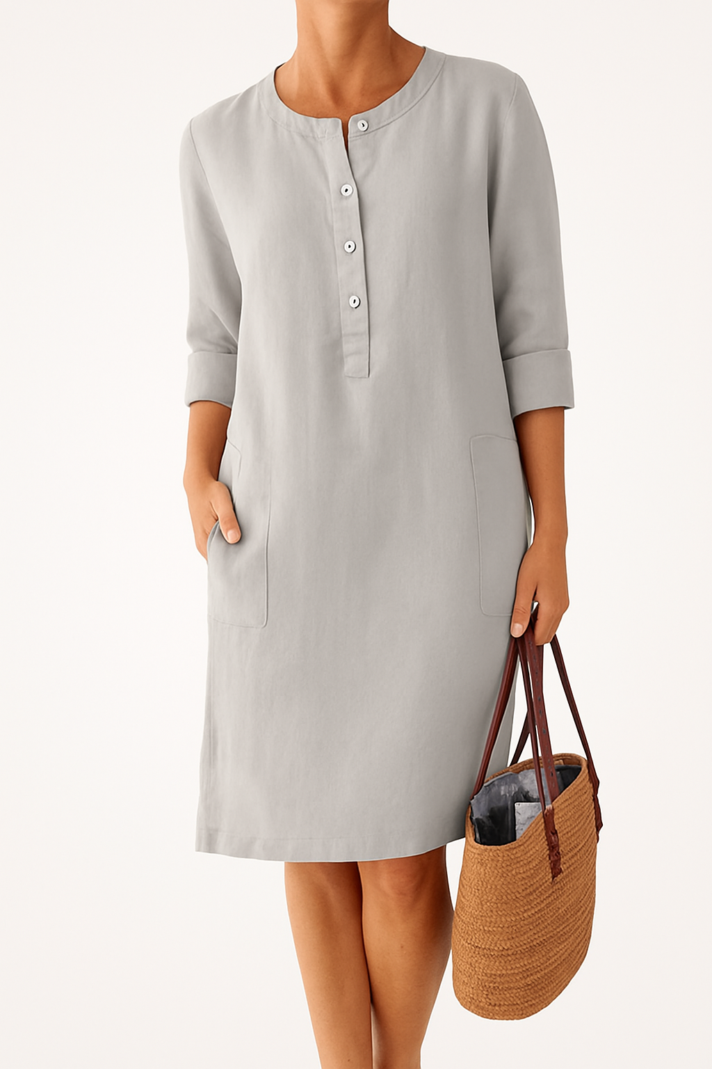 Monelle | Long-Sleeved Linen Dress