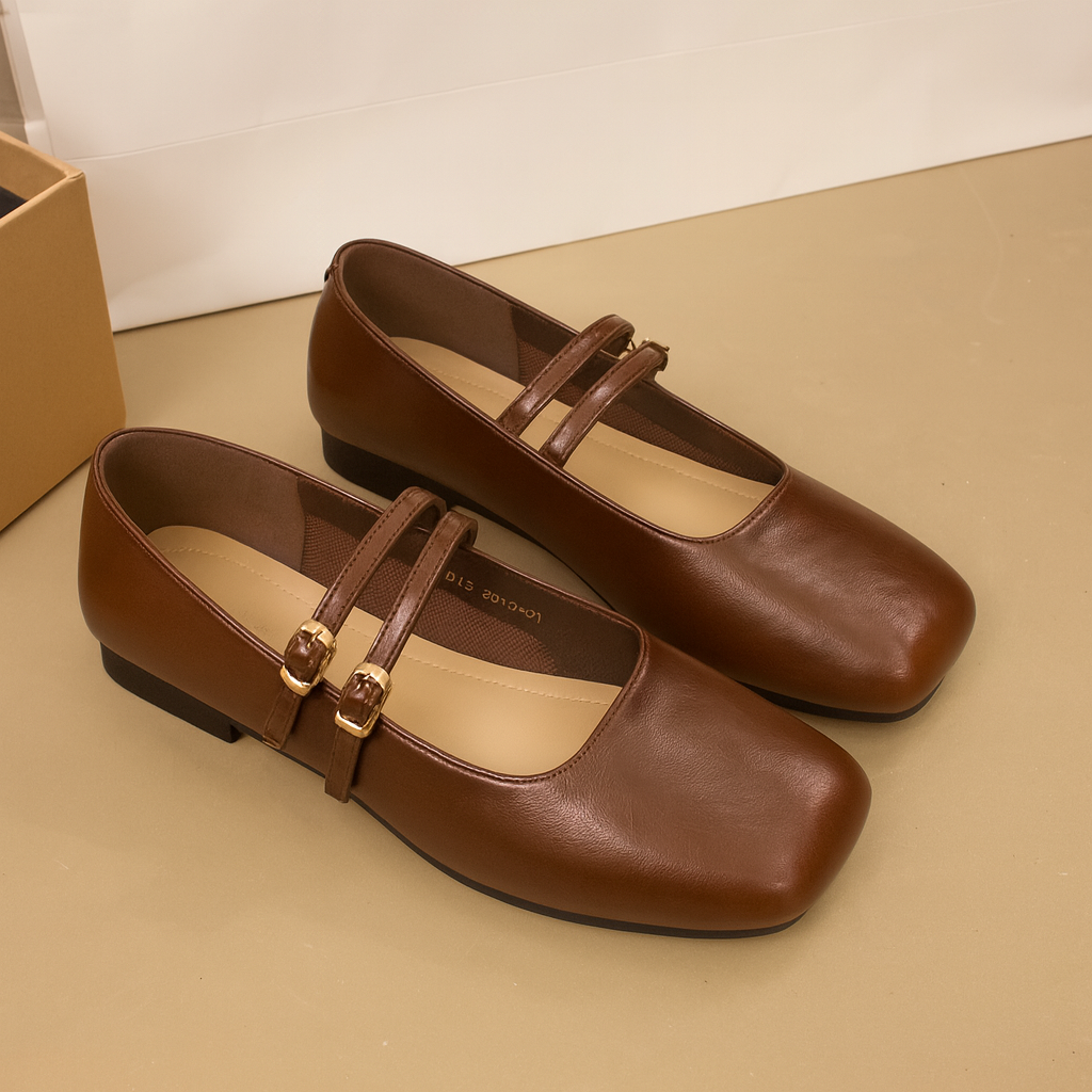 Lorraine™ | Classic Double Strap Flats