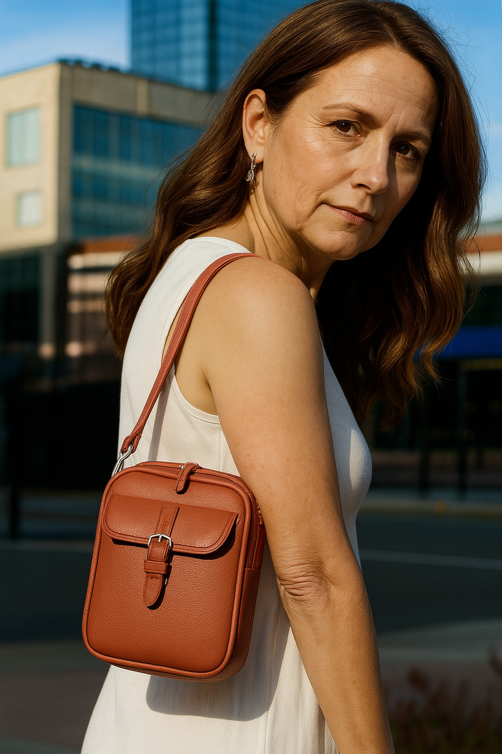 Crystal | Classic Leather Crossbody Bag