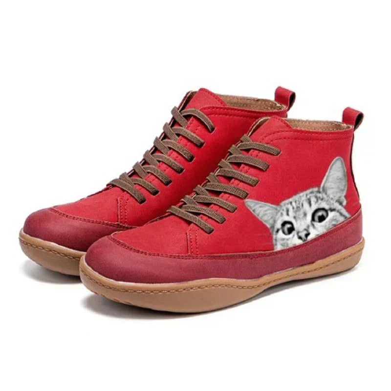 Colleen™ | Leather Ankle Boots for Cat Lovers