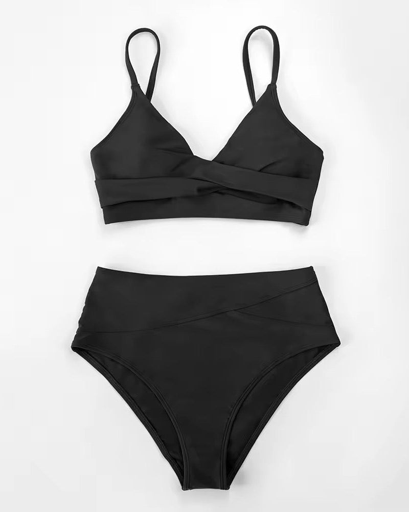 Rachelle | Bikini set | Wide top & high-waisted bikini bottoms