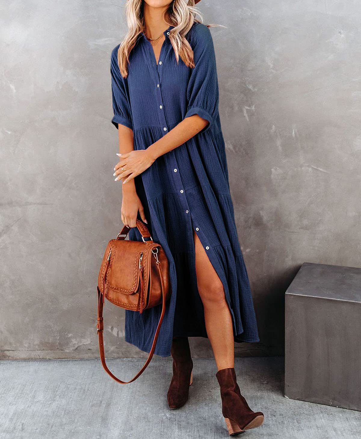Monelle | Luxurious Shirt Dress with Ruffles